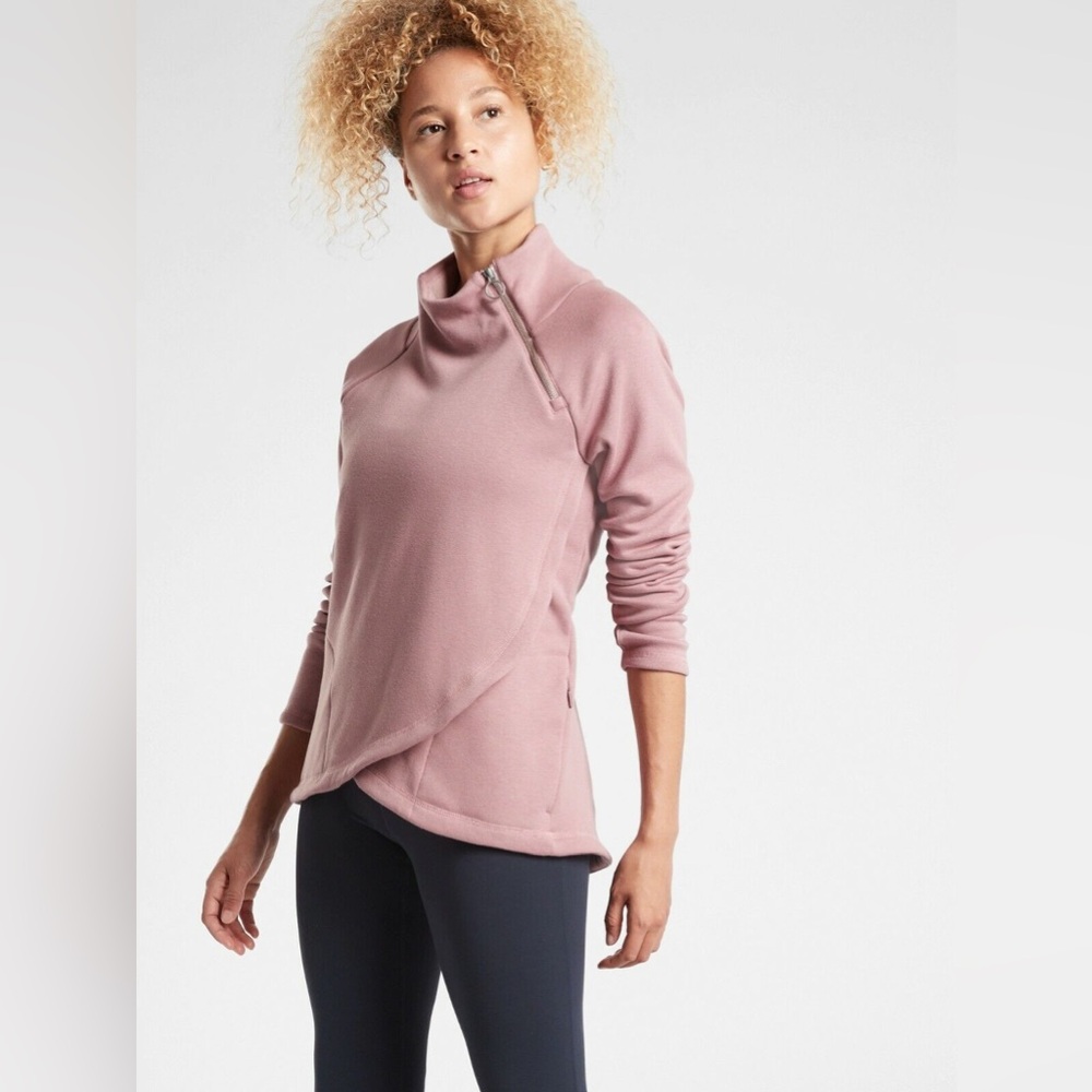 Athleta‎ Cozy Karma Asym Pullover Sugar Plum Mauve S